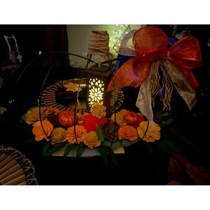 Handmade Pumpkin Floral Centerpiece